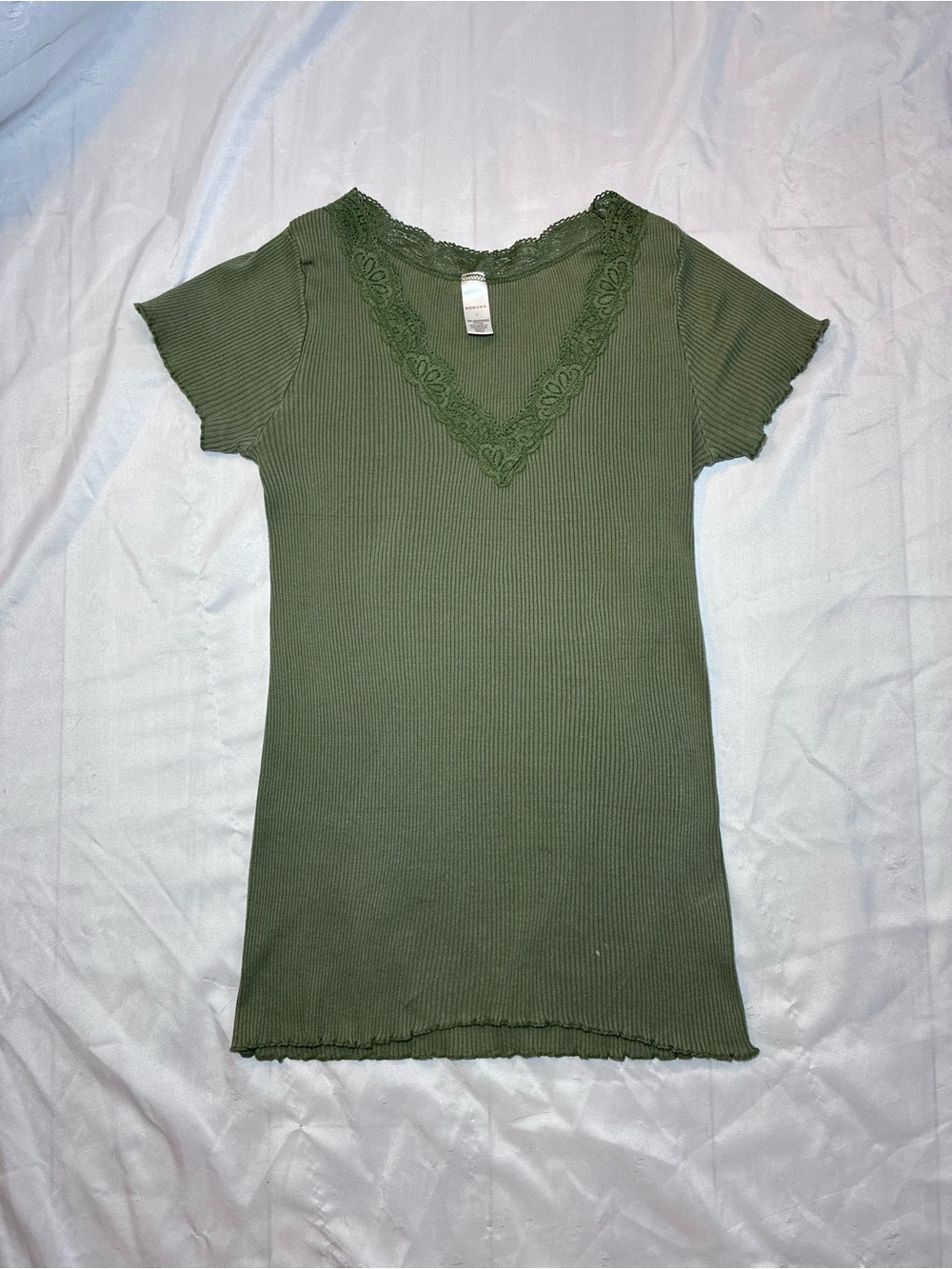Merona Lace Ribbed Top - Picture 2 of 7